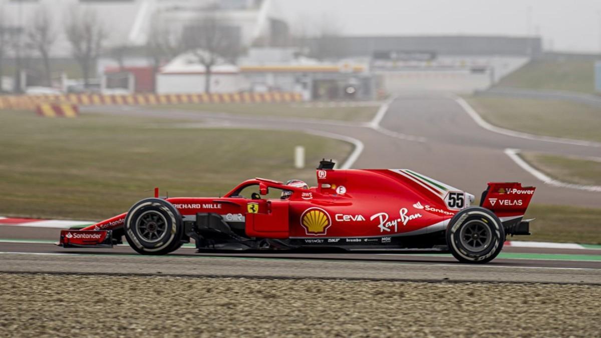 Carlos Sainz durante el test de hoy