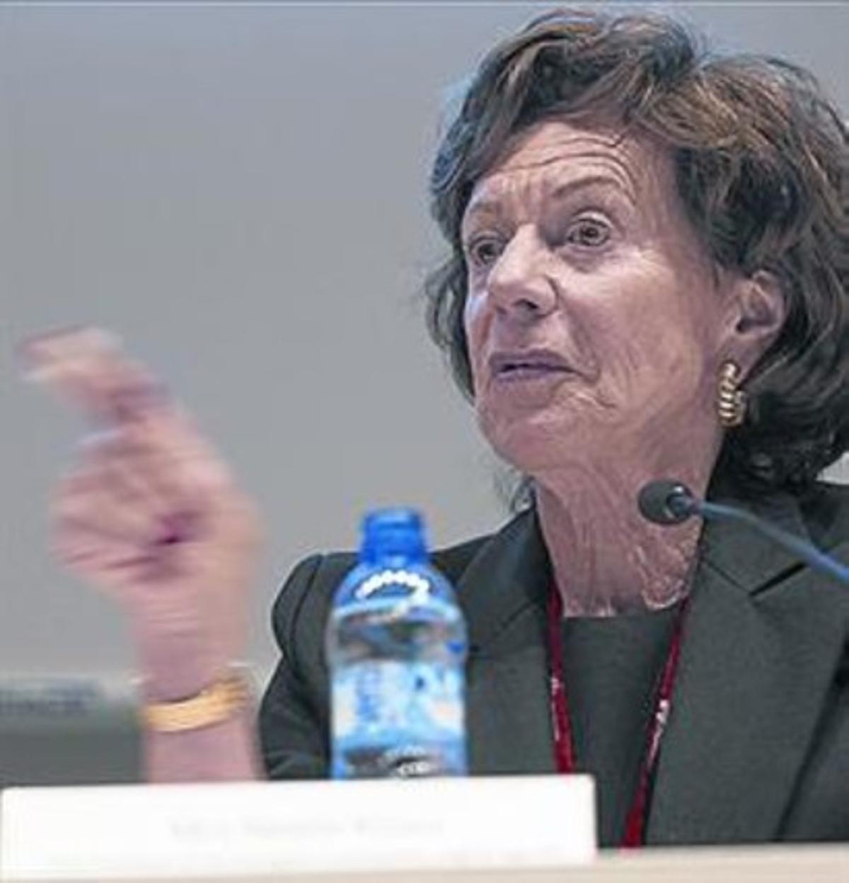 Neelie Kroes, ayer en el MWC. Neelie Kroes, ayer en el MWC.