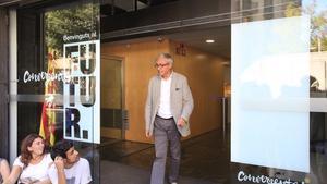 L’advocat Xavier Melero a la sortida de la seu de Convergència.