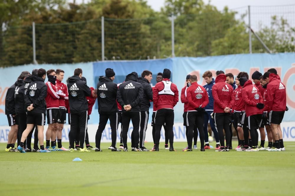 Berizzo mantiene la concentración de los jugadores celestes para poder derrotar al Málaga en el último partido de la temporada en Balaídos