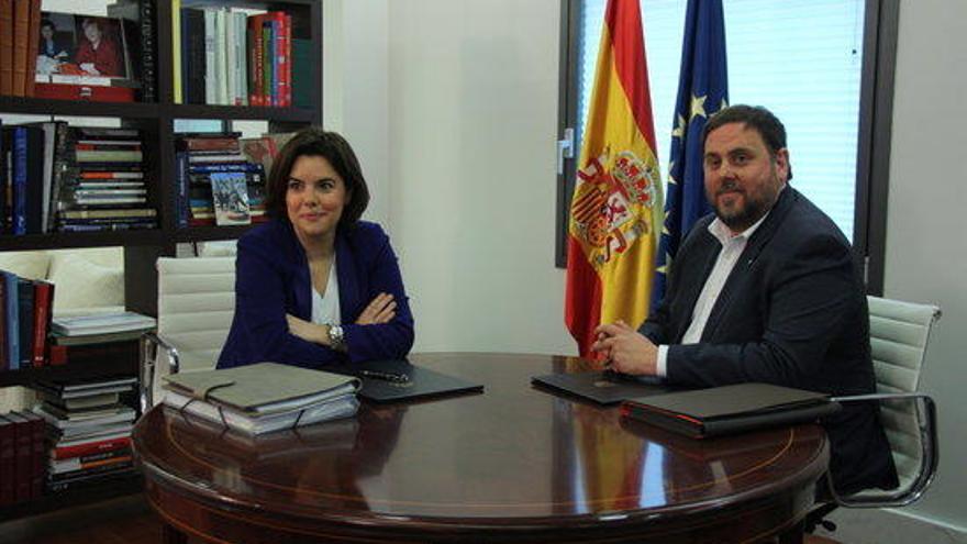 Junqueras i Santamaría en la seva última reunió, a l&#039;abril del 2016