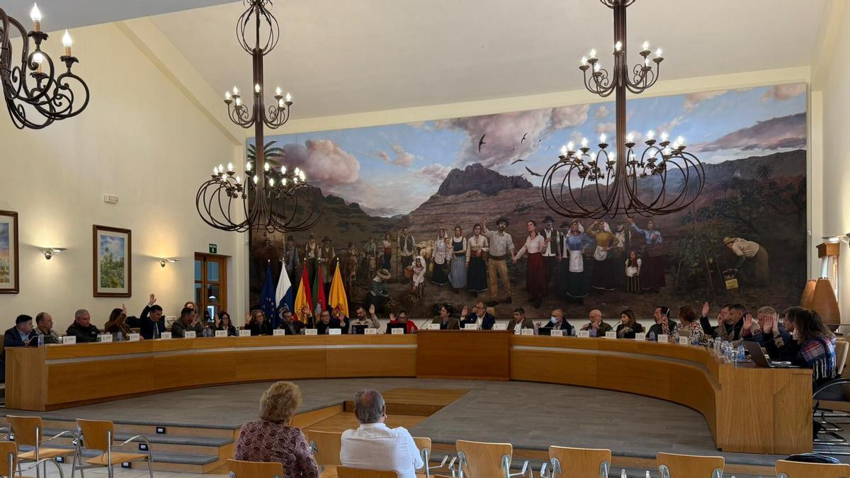 Imagen del pleno ordinario de la Corporación de Santa Lucía de Tirajana celebrada este jueves.