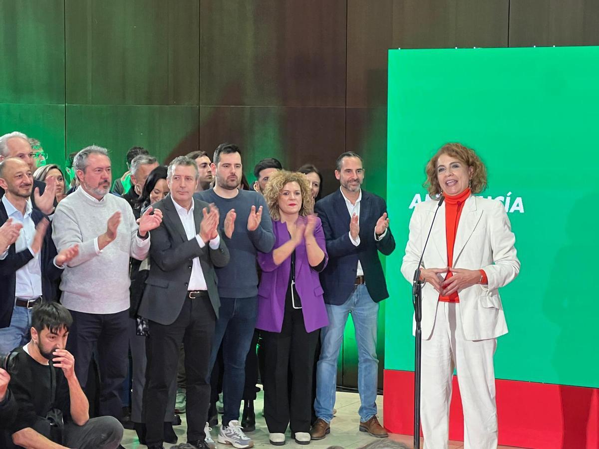 María Jesús Montero interviene en la presentación de su candidatura.