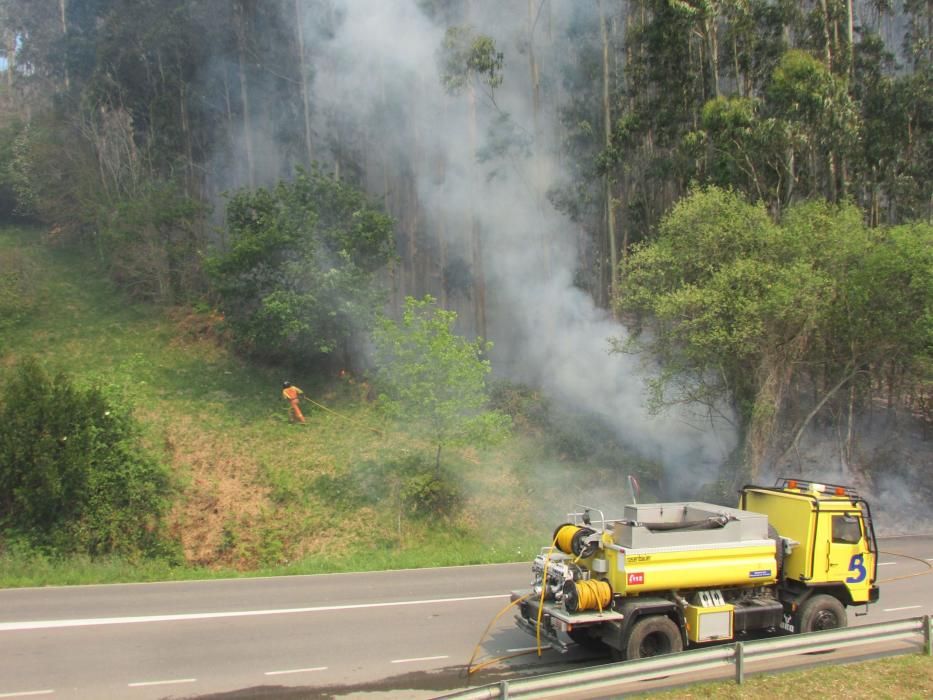 Incendio en la zona de Llanes