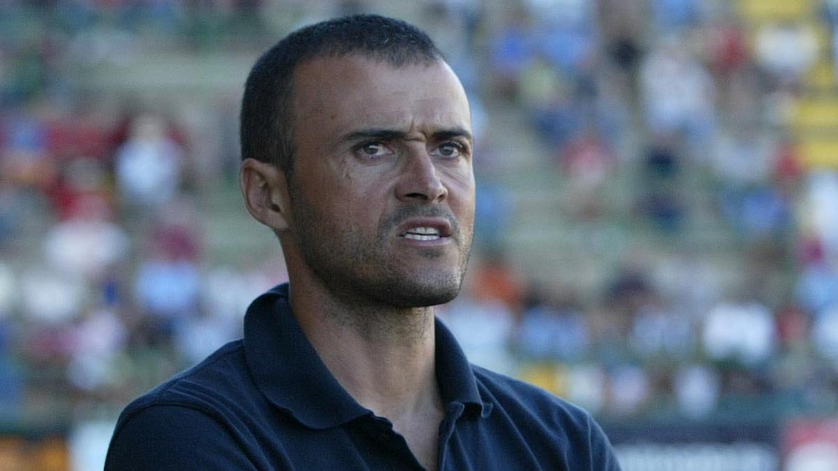Luis Enrique en su etapa de técnico del filial del Barça