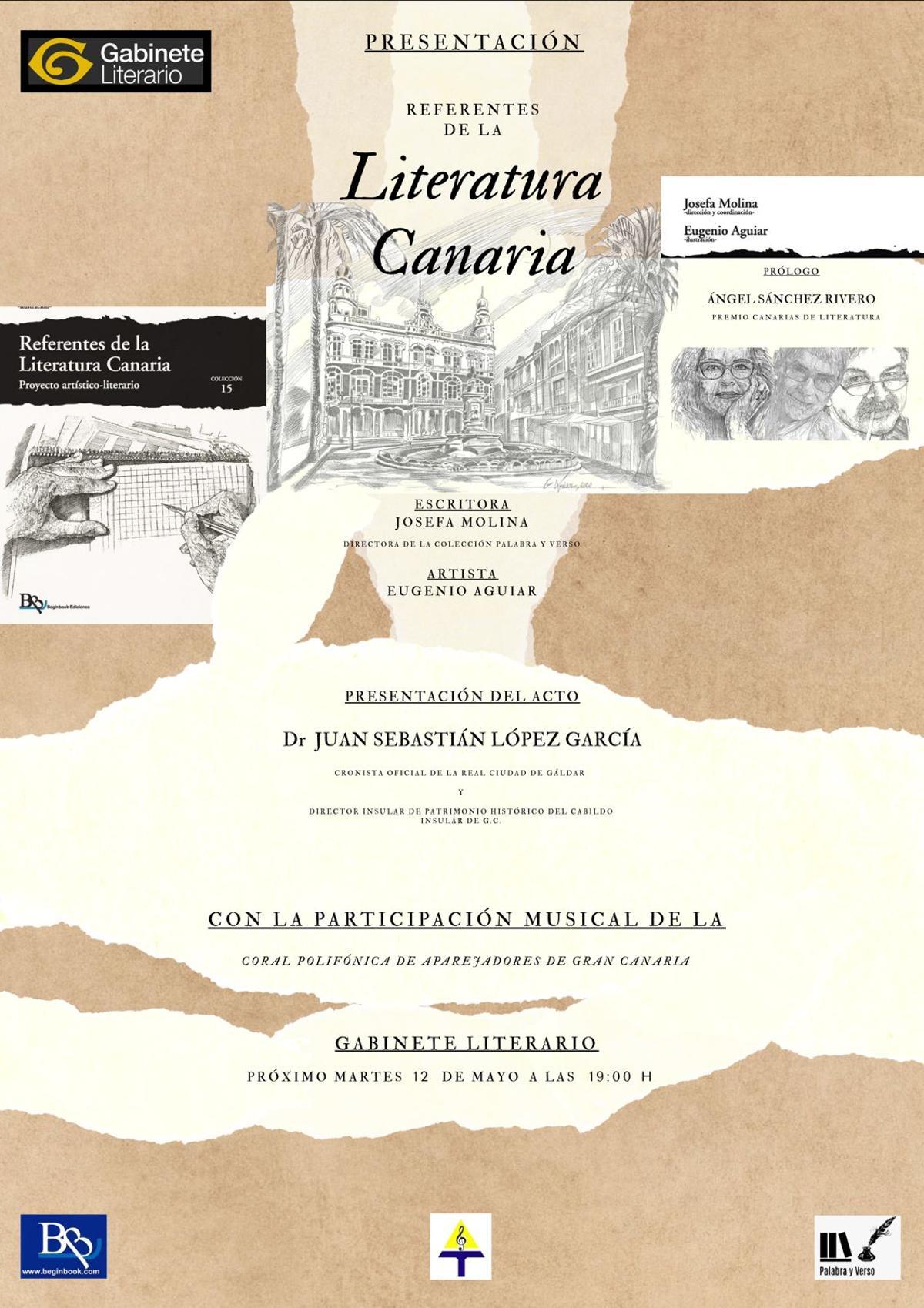 Cartel de la presentación de Referentes de la Literatura Canaria
