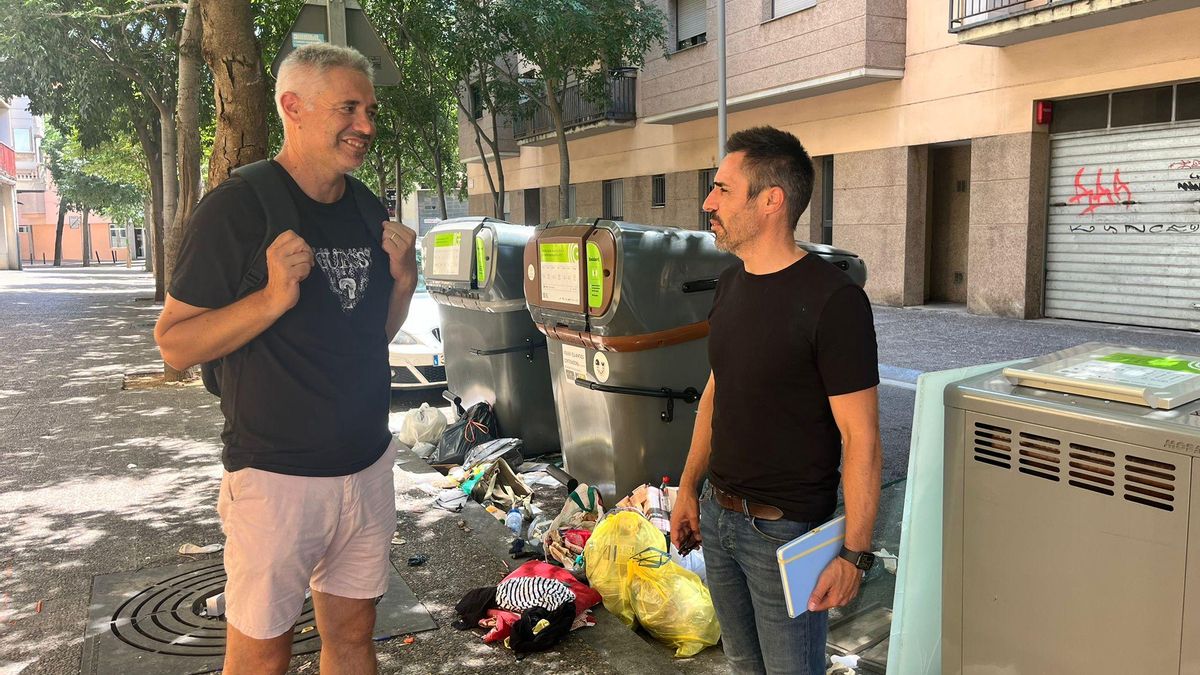 El president de Moviment Gironí, David Vidal, i Marc Puigtió.