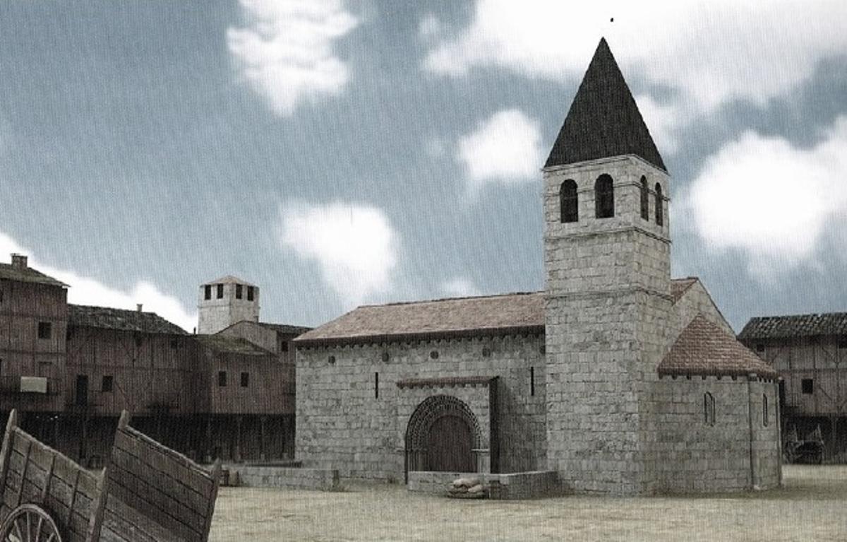 Iglesia de San Salvador de la Vid, en la plaza del Carbón, donde hoy se levanta el Mercado de Abastos