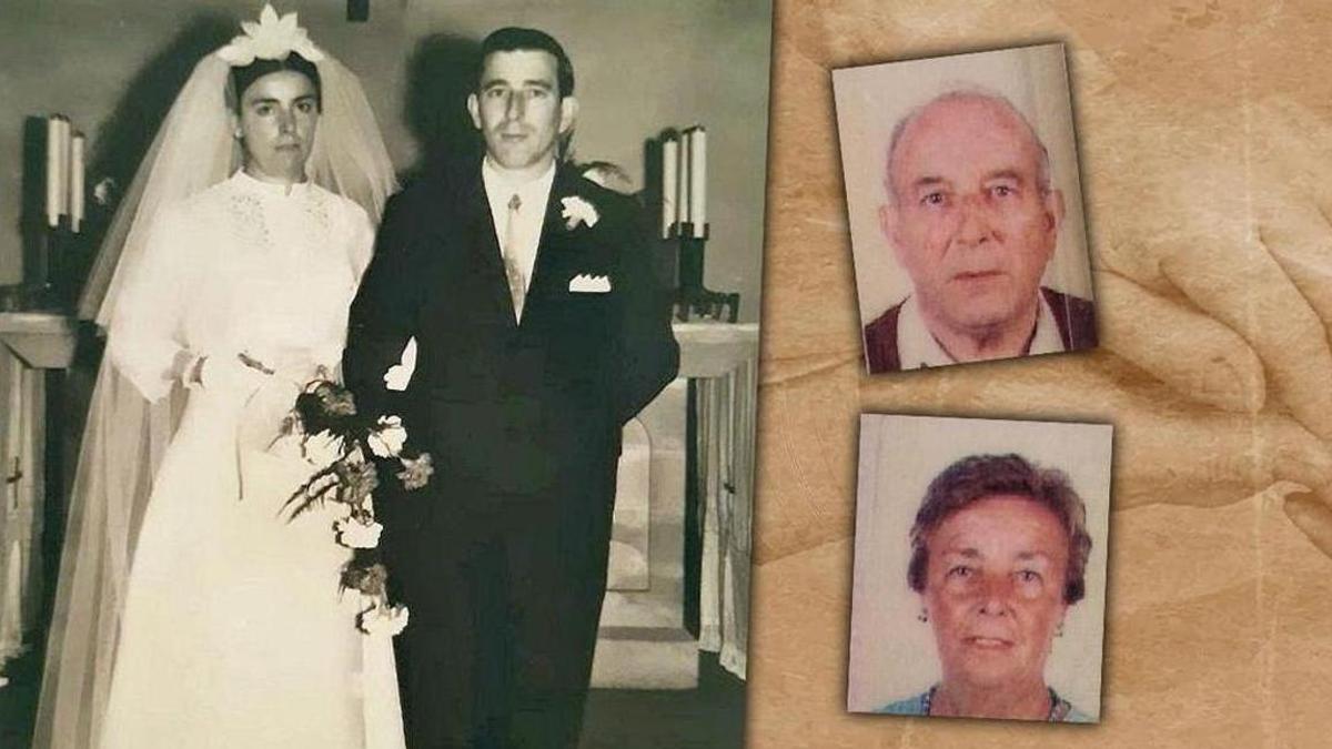 Cándida Cuervo i Pepe García, el dia del seu casament.