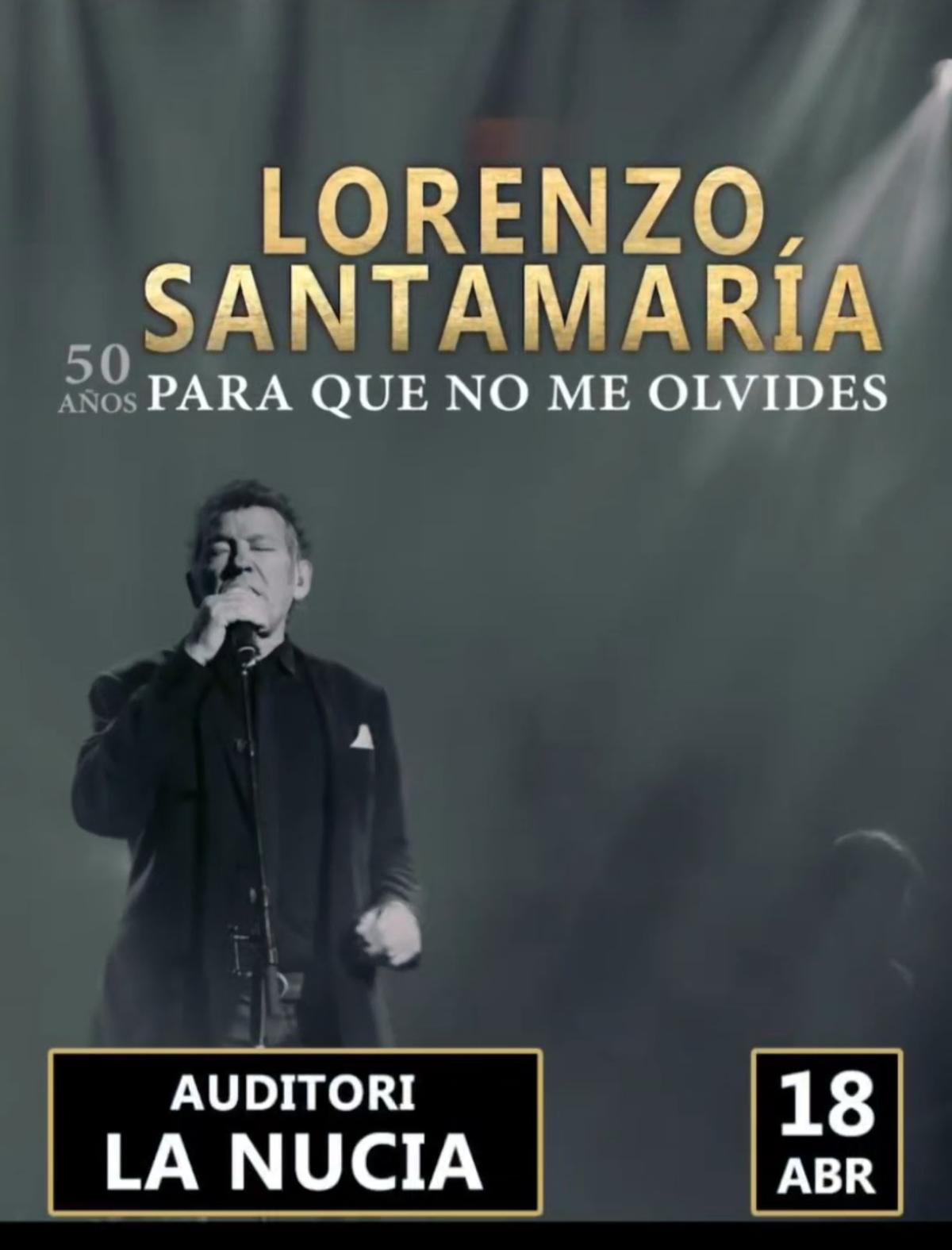 El legendario cantante Lorenzo Santamaría actuará este sábado 18 de abril a las 19 horas en l’Auditori de La Nucía.