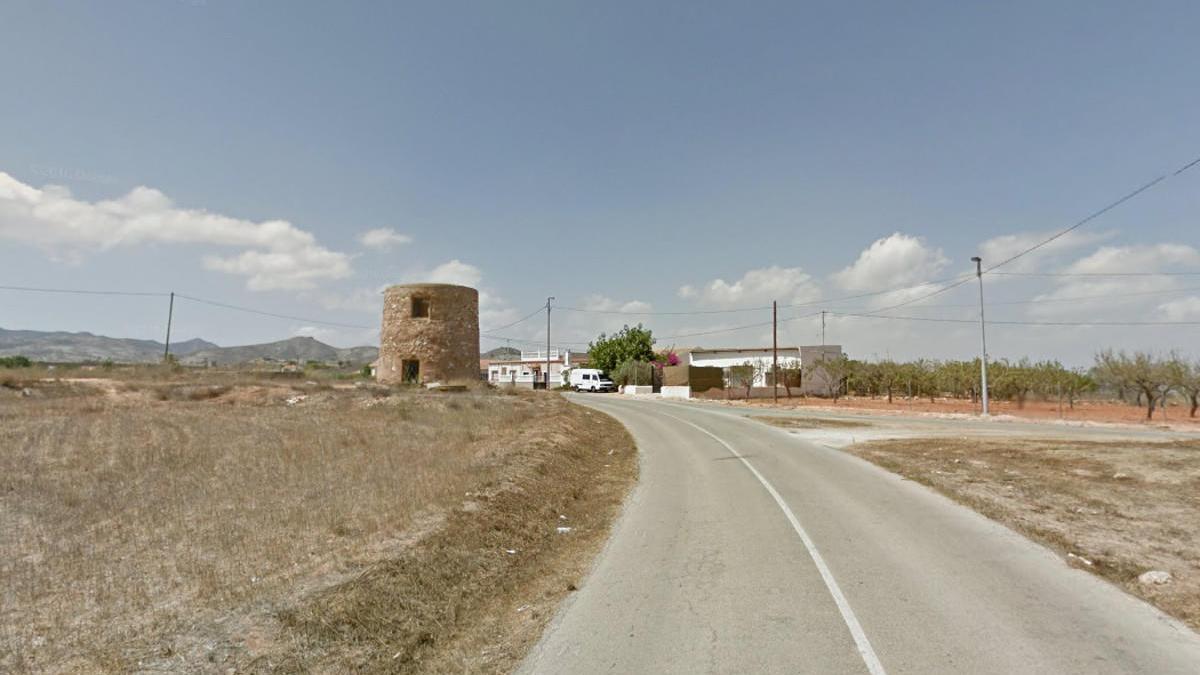 Un tramo del camino de La Corona, en el Campo de Cartagena.