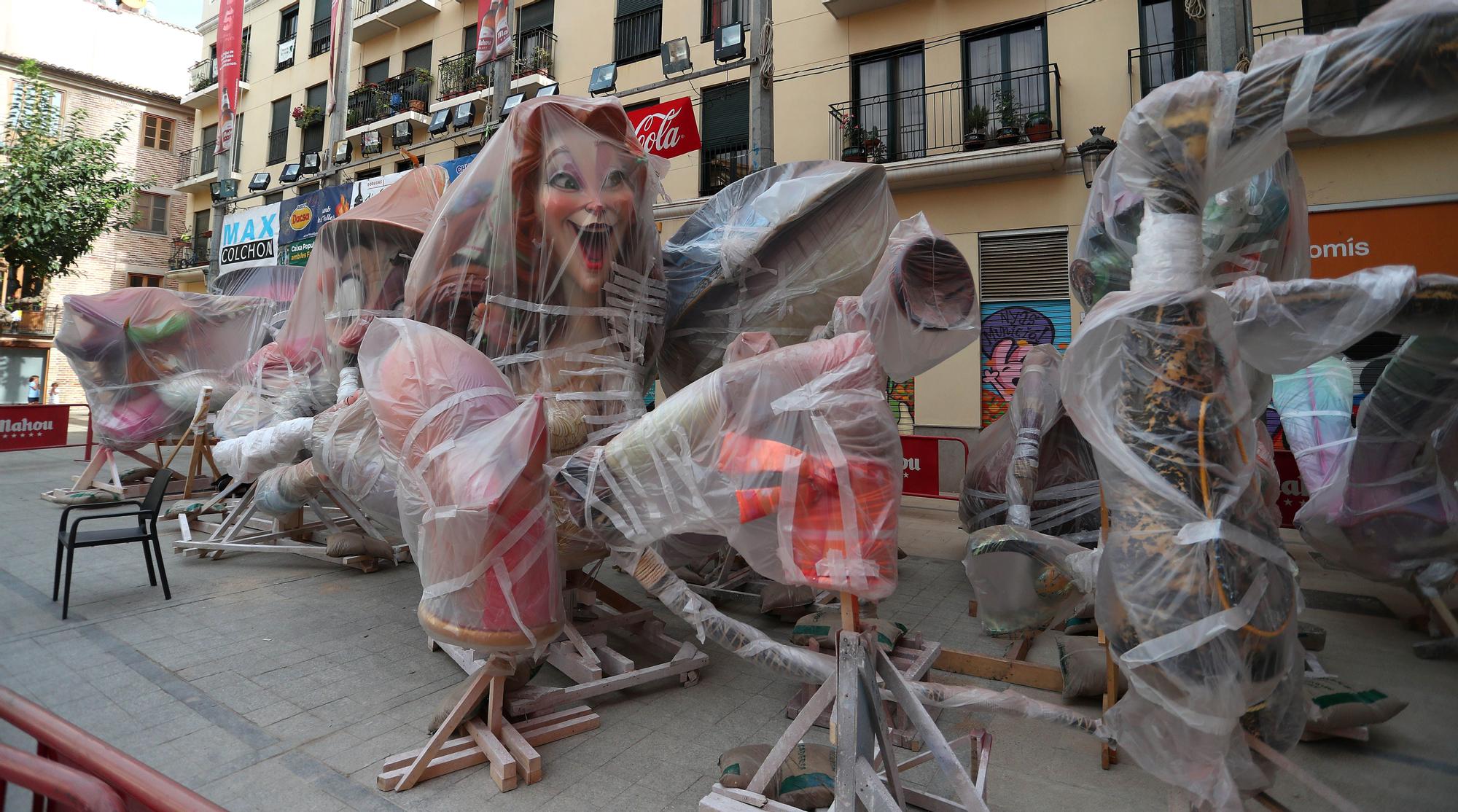 Fallas 2021. Plantá del 22 de agosto. Quart-Palomar, Pilar, Sueca, Primado Reig-Vinaroz, JJ Domine, Calixto III...