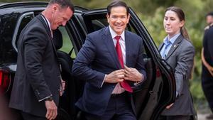 El secretario de Estado de EEUU, Marco Rubio, a su llegada este viernes a la eunión de ministros de Exteriores del G7.