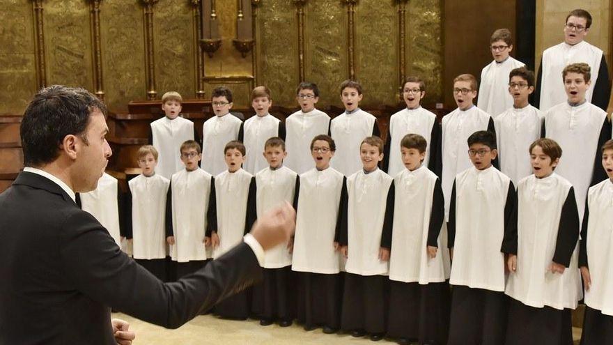 L&#039;Escolania de Montserrat en una imatge d&#039;arxiu