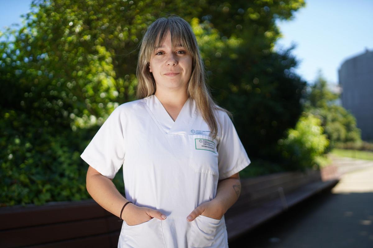 Andrea Revuelta, enfermera en el hospital de Oza, en A Coruña.