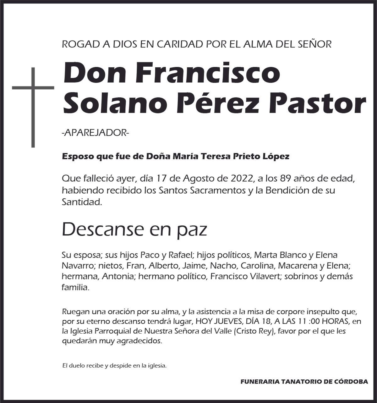 Francisco Solano Pérez Pastor