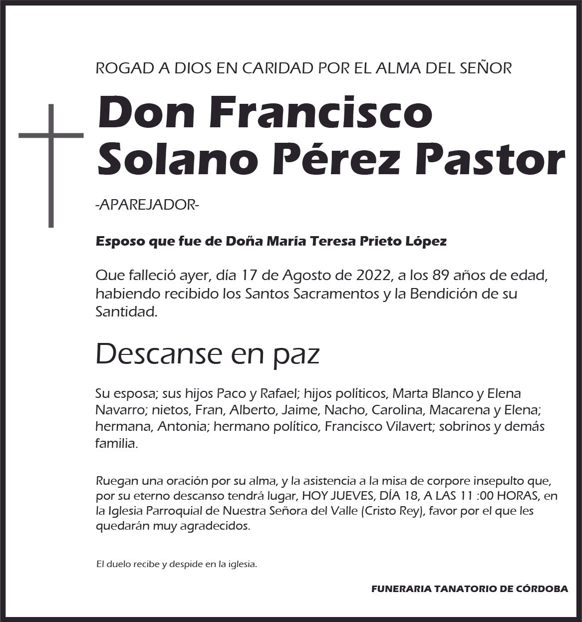 Francisco Solano Pérez Pastor