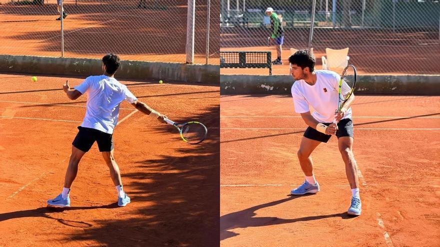 Carlos Alcaraz no descansa: entrenamiento en su club en pleno Domingo de Ramos