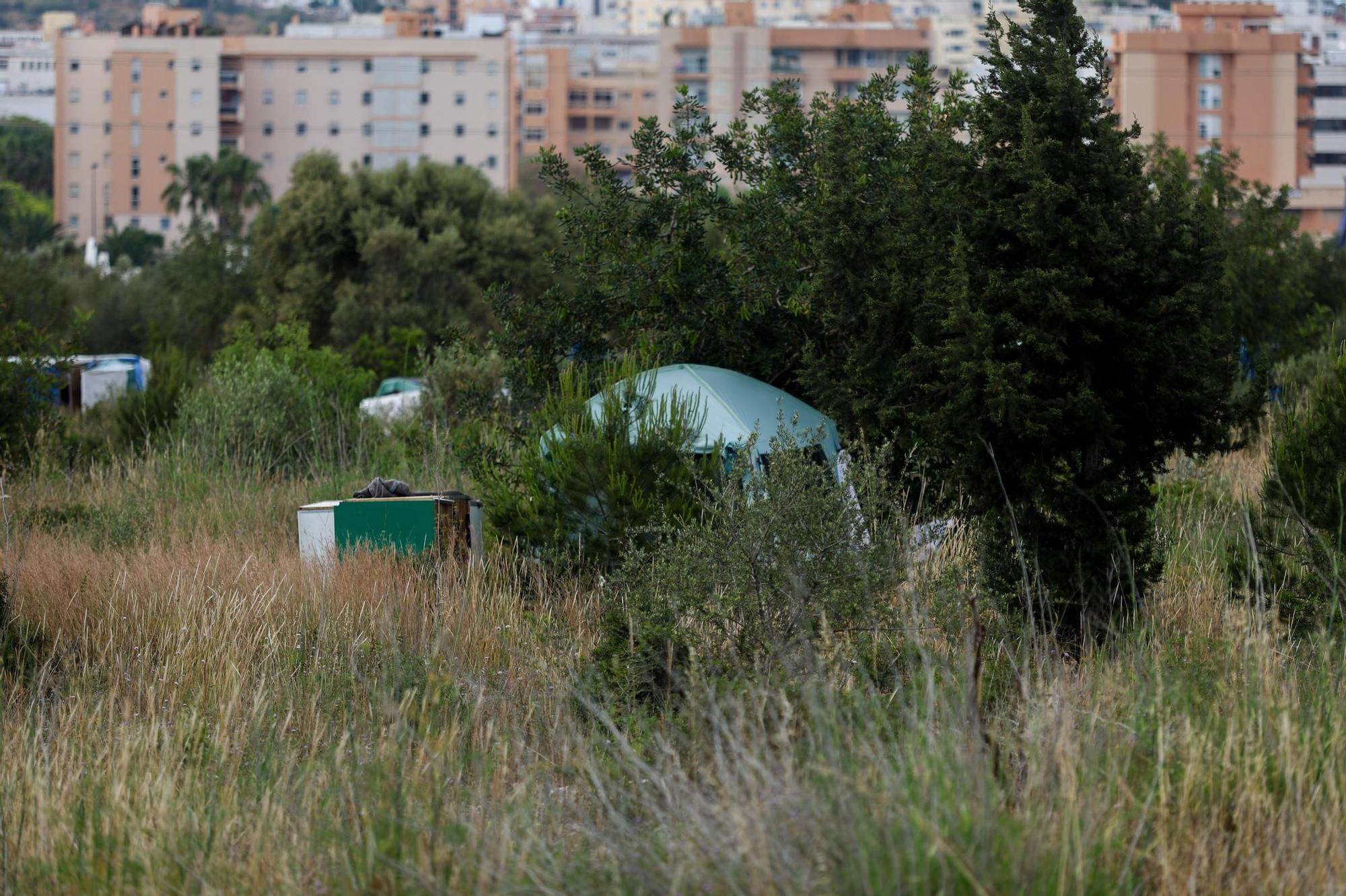 Poblado chabolista en la zona del recinto ferial de Ibiza