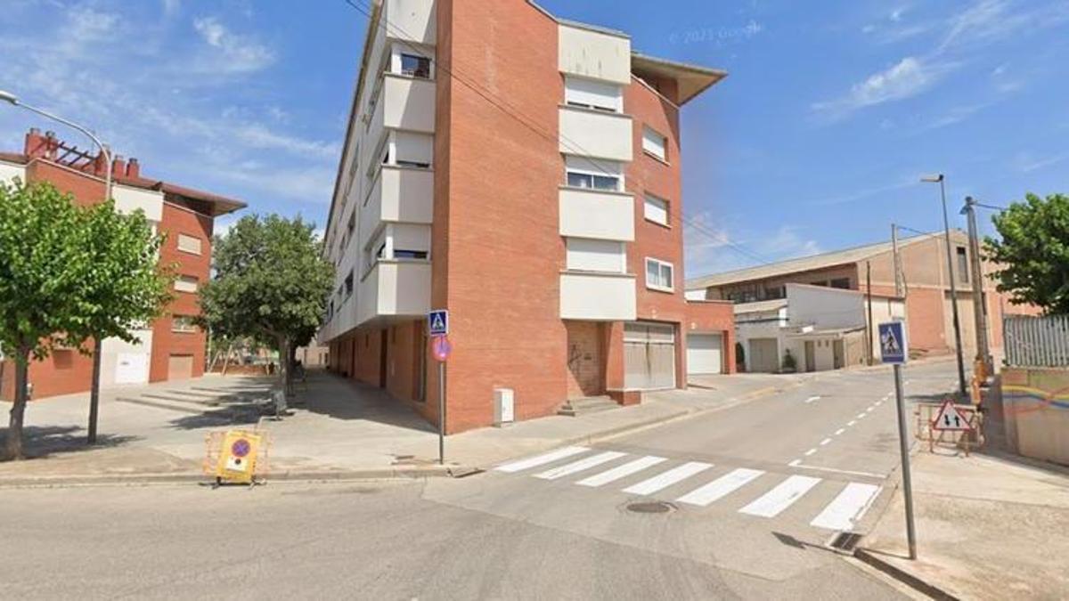 El carrer de la Cerdanya, al costat de la plaça del Sindicat de Santpedor