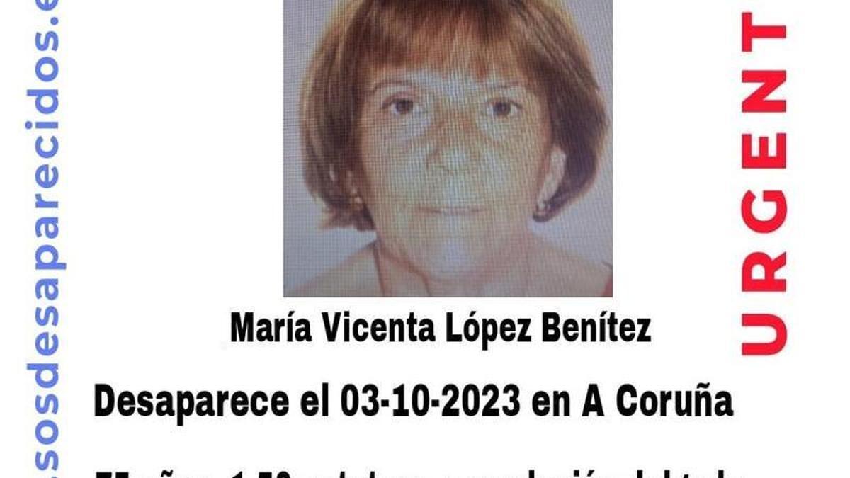 Mujer desaparecida en A Coruña.