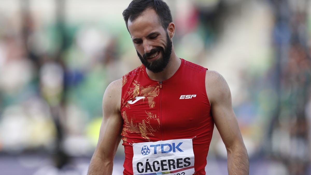 Eusebio Cáceres, durante la final