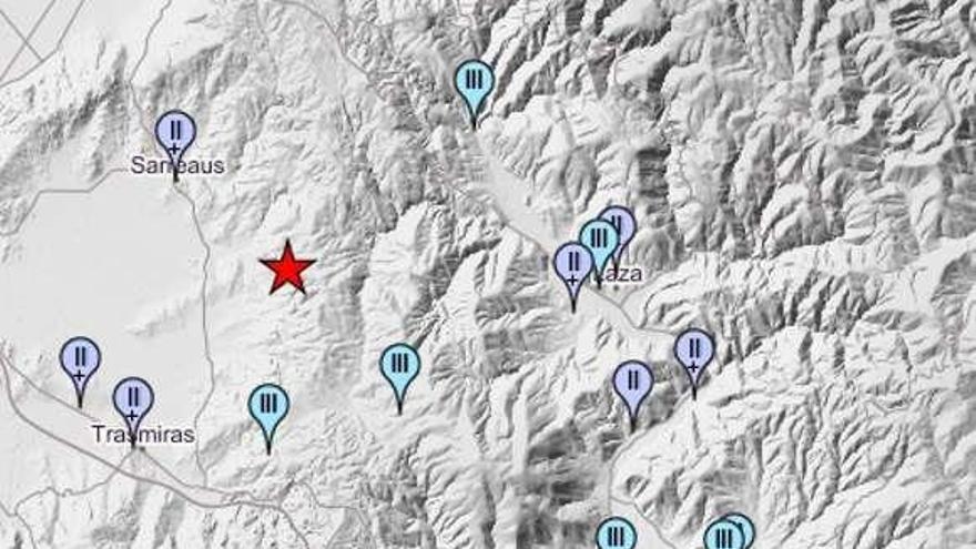 El alcance del temblor de Sarreaus. // Instituto Geográfico Nacional