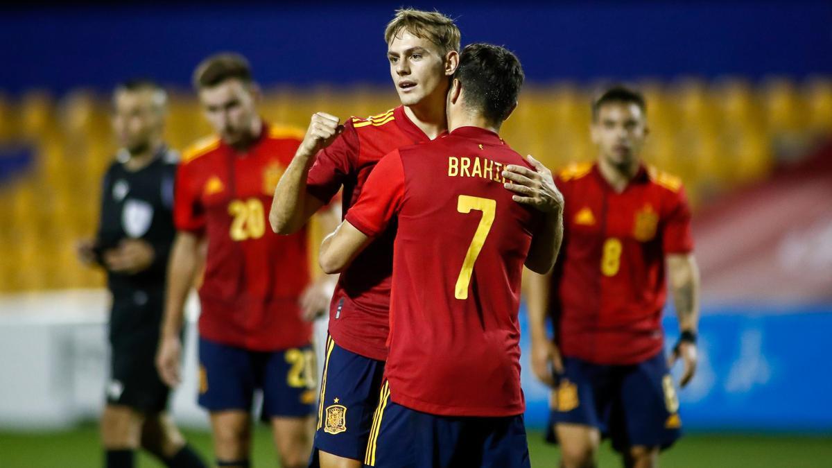 Los jugadores de la Selección sub-21, en un partido anterior