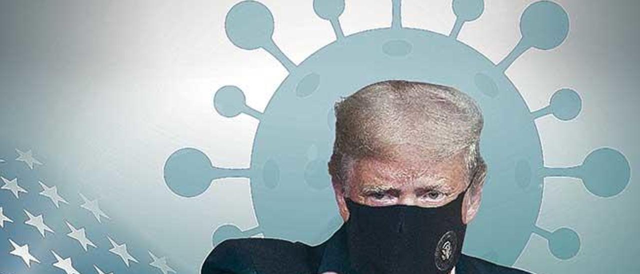 El presidente Trump, con mascarilla, una protección que criticó al inicio de la pandemia.