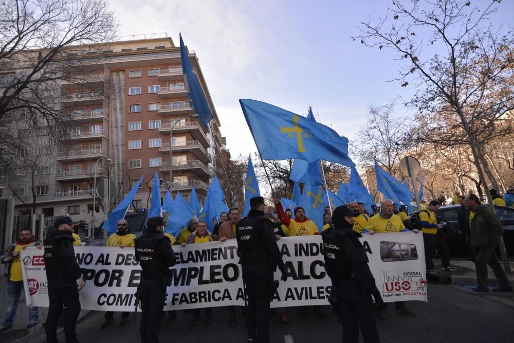 Manifestación de trabajadores de Alcoa en Madrid