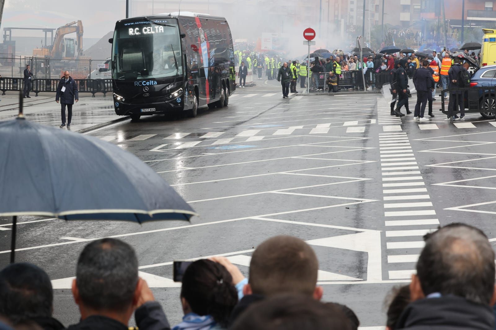 Llegada de los jugadores del Celta a Balaídos