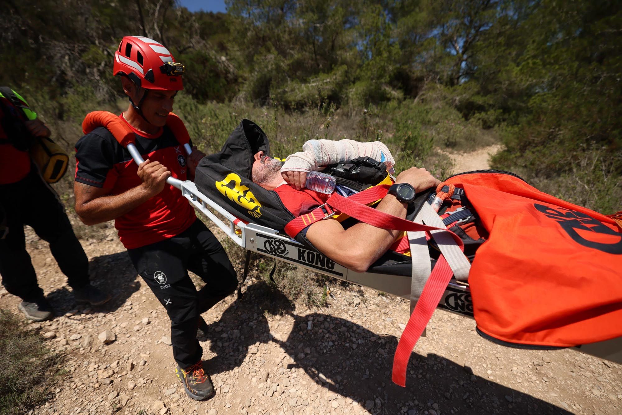 Simulacro de un rescate en Sa Pedrera