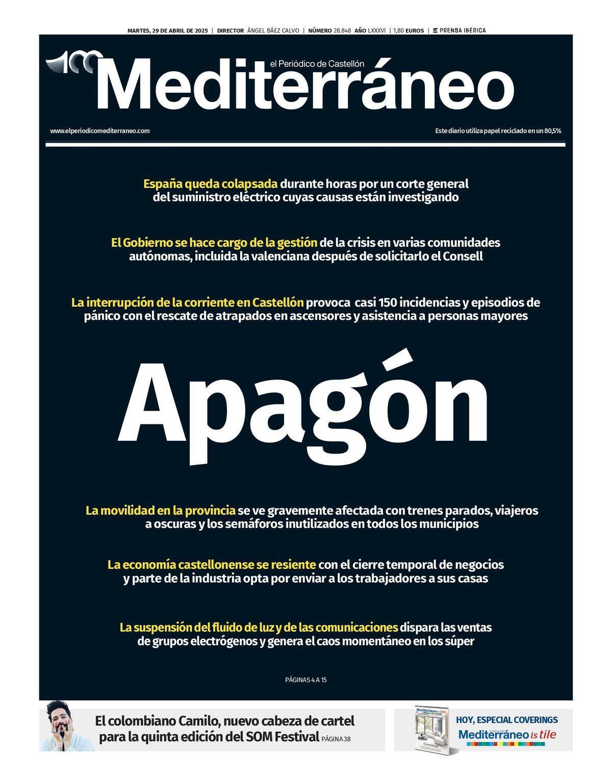 Portada del 29 de abril del 2025