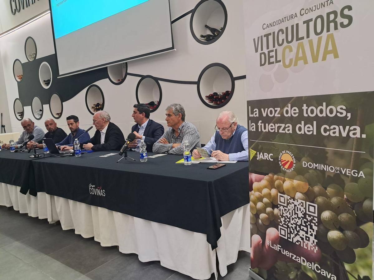 Un momento de la presentación de Viticultors del Cava, en Requena.