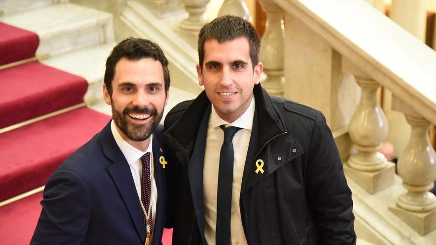 El president del Parlament i l&#039;alcalde de Cardona, dimecres passat a la Cambra Catalana