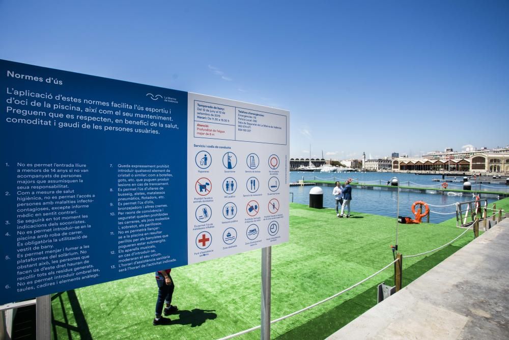 Nueva zona de baño en la Marina de València