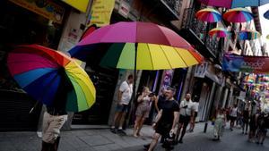 Reivindicación del Orgullo LGTBI en el barrio de Chueca de Madrid.