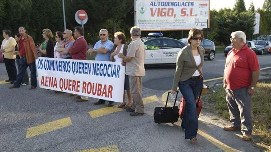 Comuneros y vecinos de Cabral bloquearon el aeropuerto de Vigo en anteriores protestas