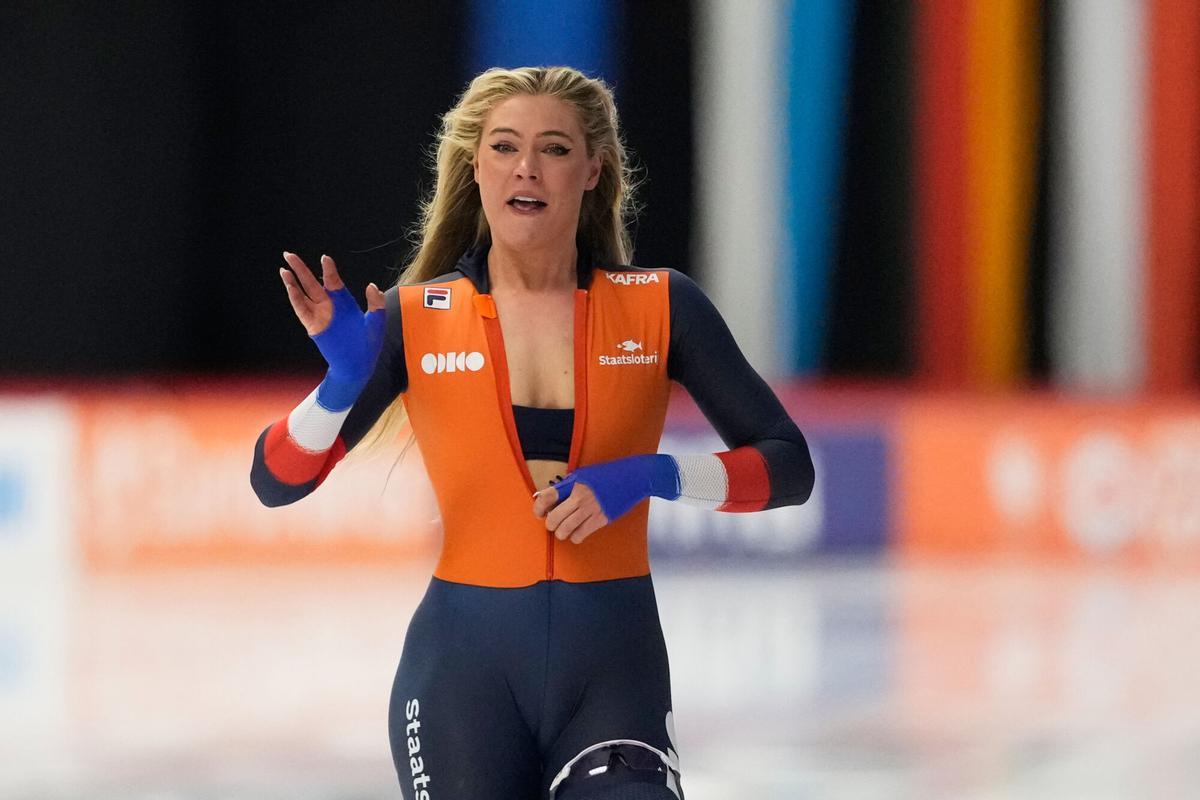 Jutta Leerdam, durante la pasada Copa del Mundo en Inzell