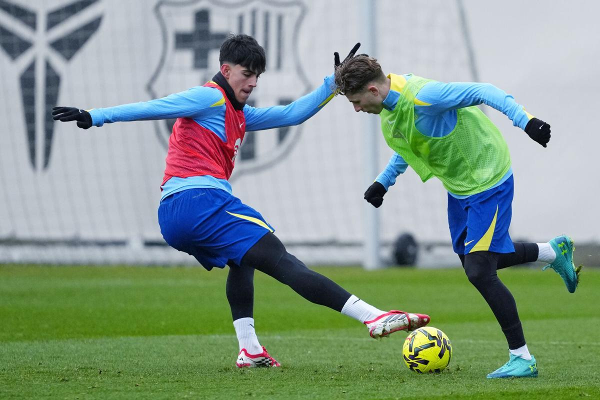 Marc Bernal y Fermín López, en el entrenamiento de este sábado.