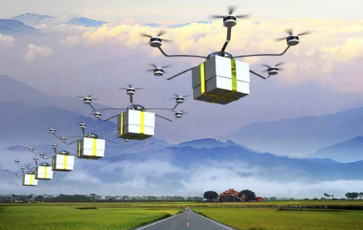 Drones logísticos de transporte de material, según los prevé el plan Fuerza 35 del Ejército.