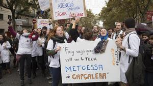 Manifestación de médicos de primaria en noviembre del 2018.