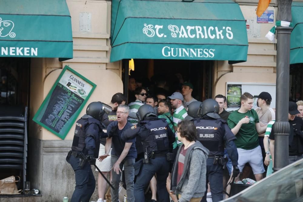 Los aficionados del Celtic invaden València