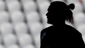 La silueta de Antoine Griezmann en el último entrenamiento de Francia en el Allianz Arena de Múnich.