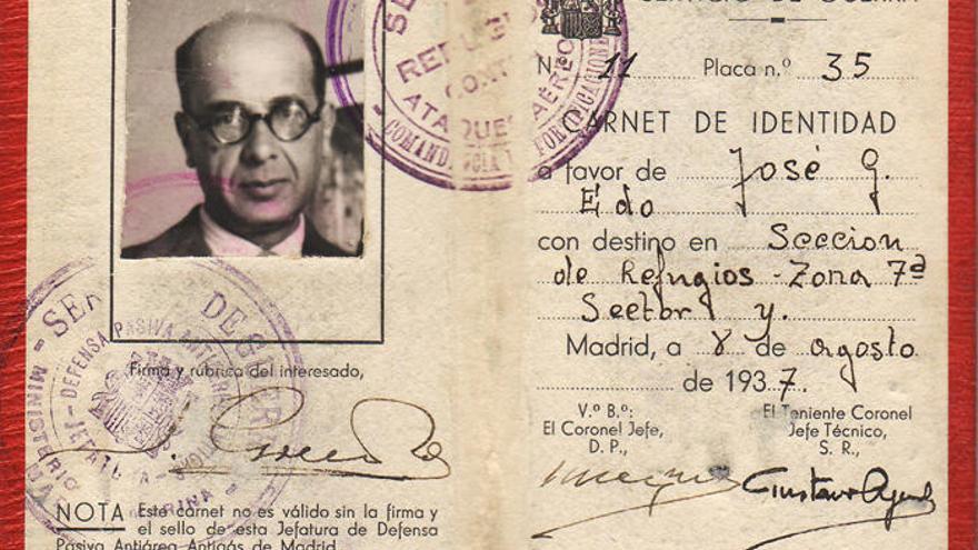 Carné de identidad de José González Edo durante su servicio a la República en plena guerra.