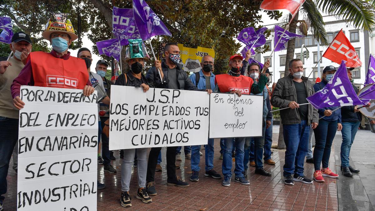 Protesta de trabajadores de JSP el pasado invierno.