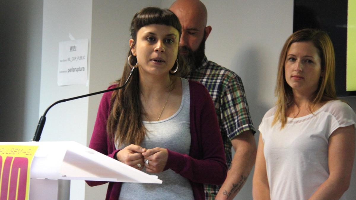 Maria Rovira, durante una rueda de prensa de la CUP, en una imagen de archivo.