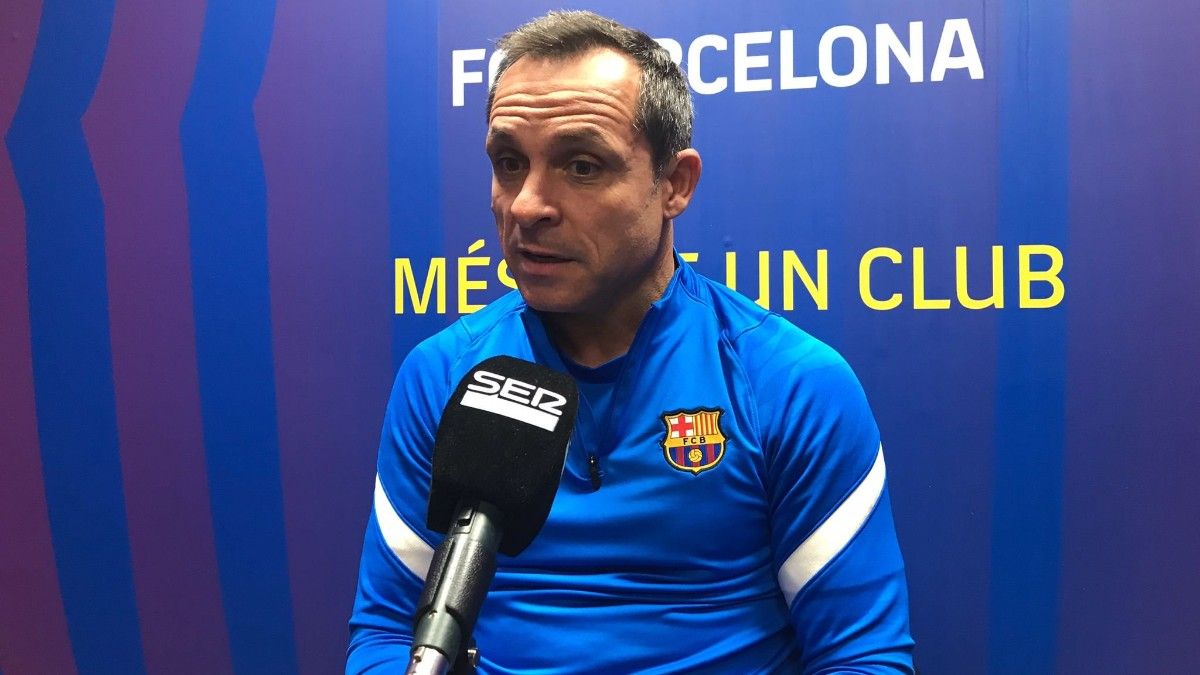 Sergi Barjuan ha repasado su etapa como entrenador interino del Barça