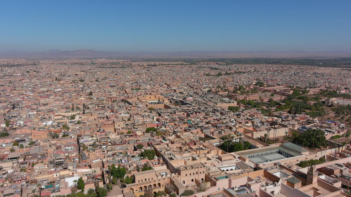 Vista aérea de Marrakech, en Marruecos.