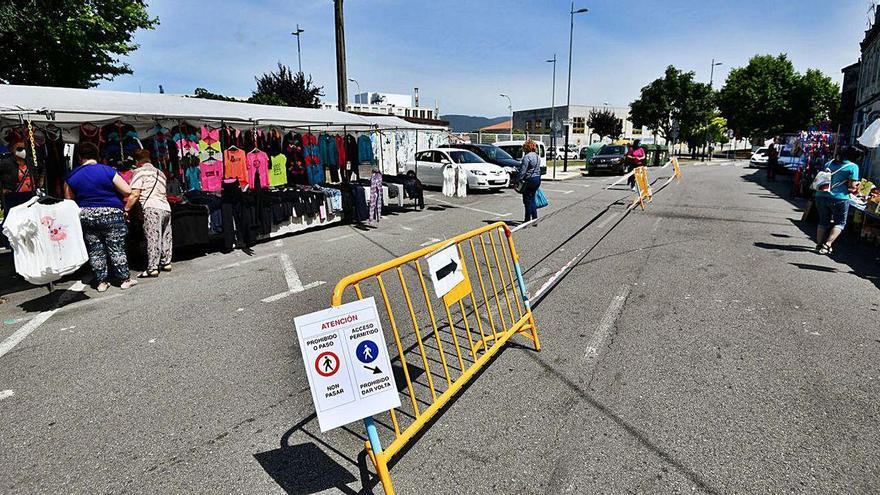 La feria de Estribela con las medidas impuestas por la crisis sanitaria.